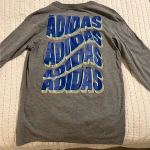 long sleeve gray Adidas shirt Boys Large NWT